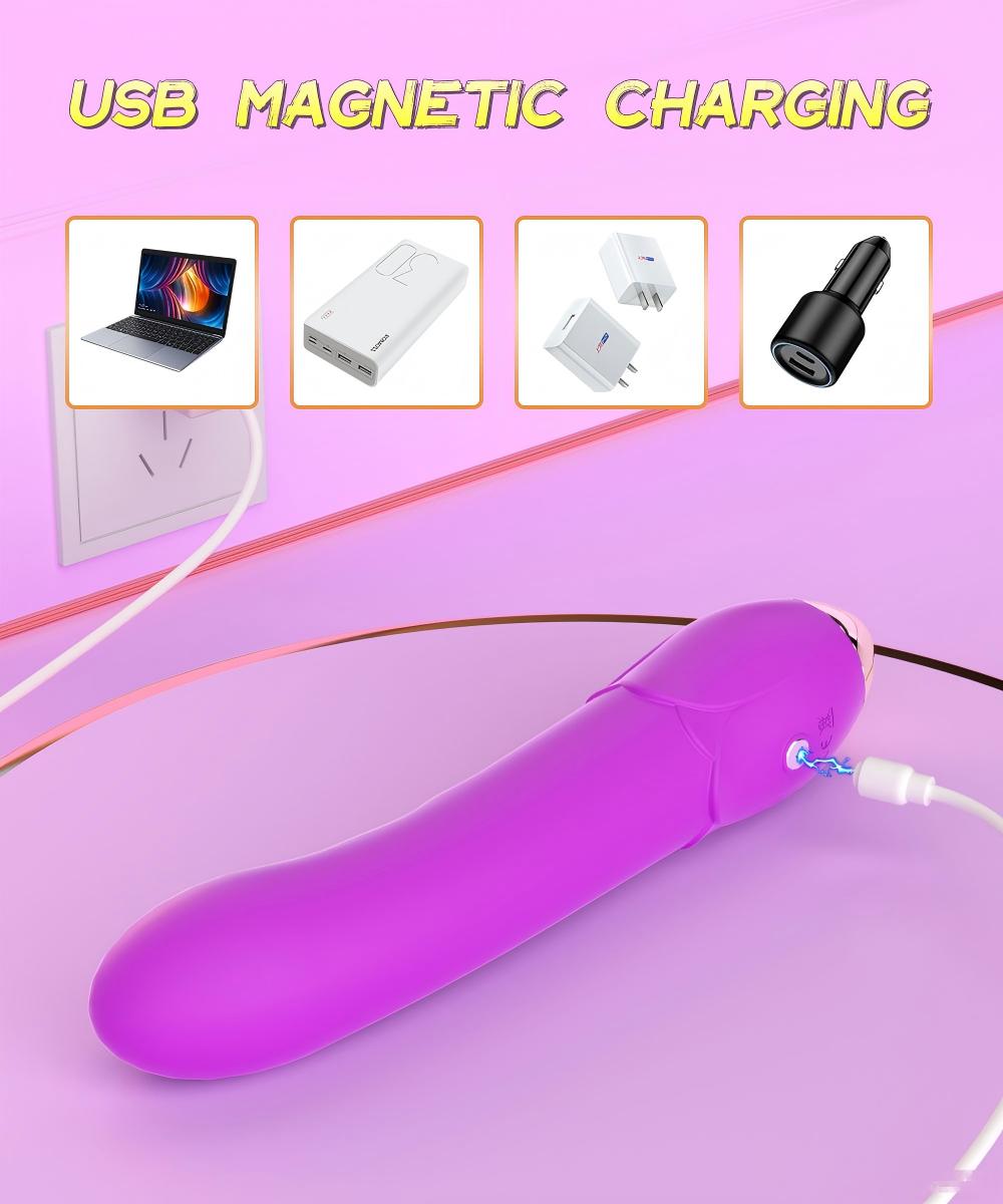 Showerhead Silicone Vibrator, Multi Vibration Modes G-spot & Anal Stimulator Waterproof Rechargeable Pleasure Massage Toy for Women