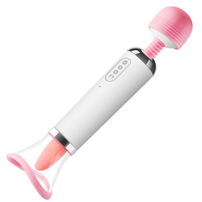 Double-headed Female Heating Sucking Licking AV Vibrator Stick