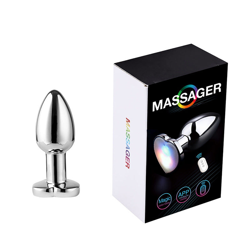 Remote control stainless steel LED anal plug