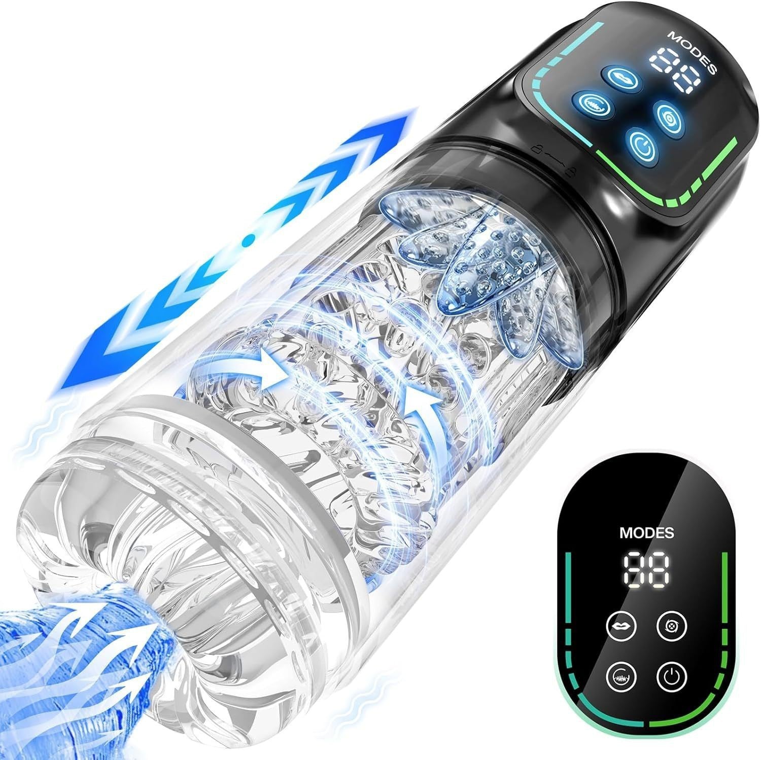 Honeycomb II Vibrating Rotating Suction Masturbator