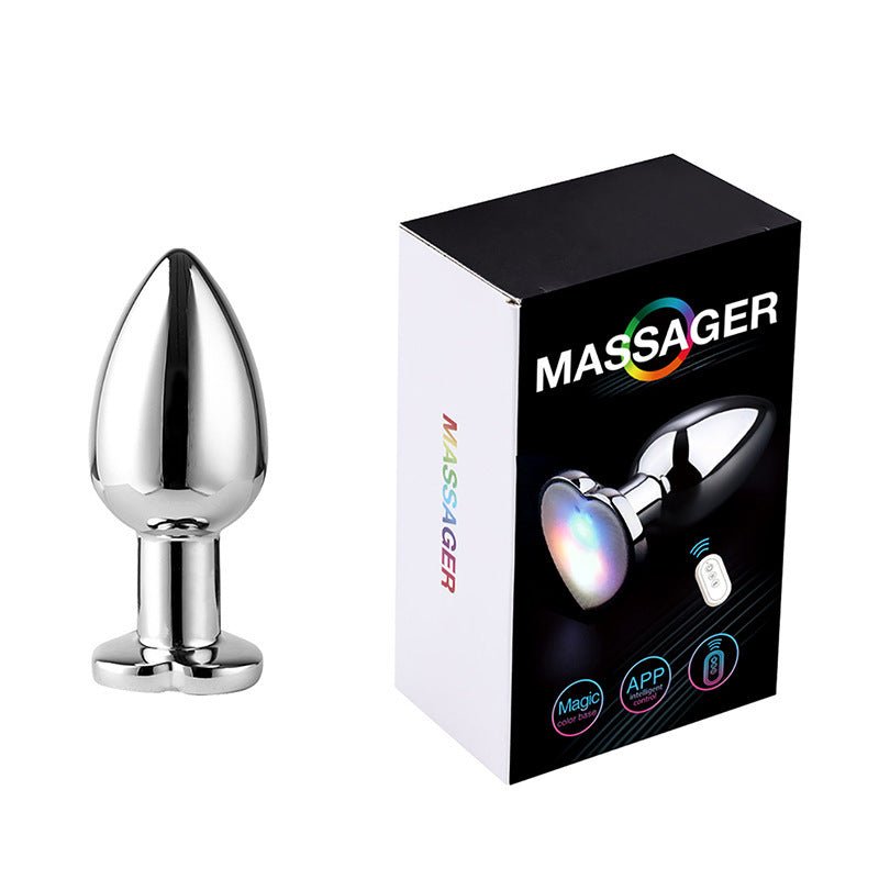 Remote control stainless steel LED anal plug