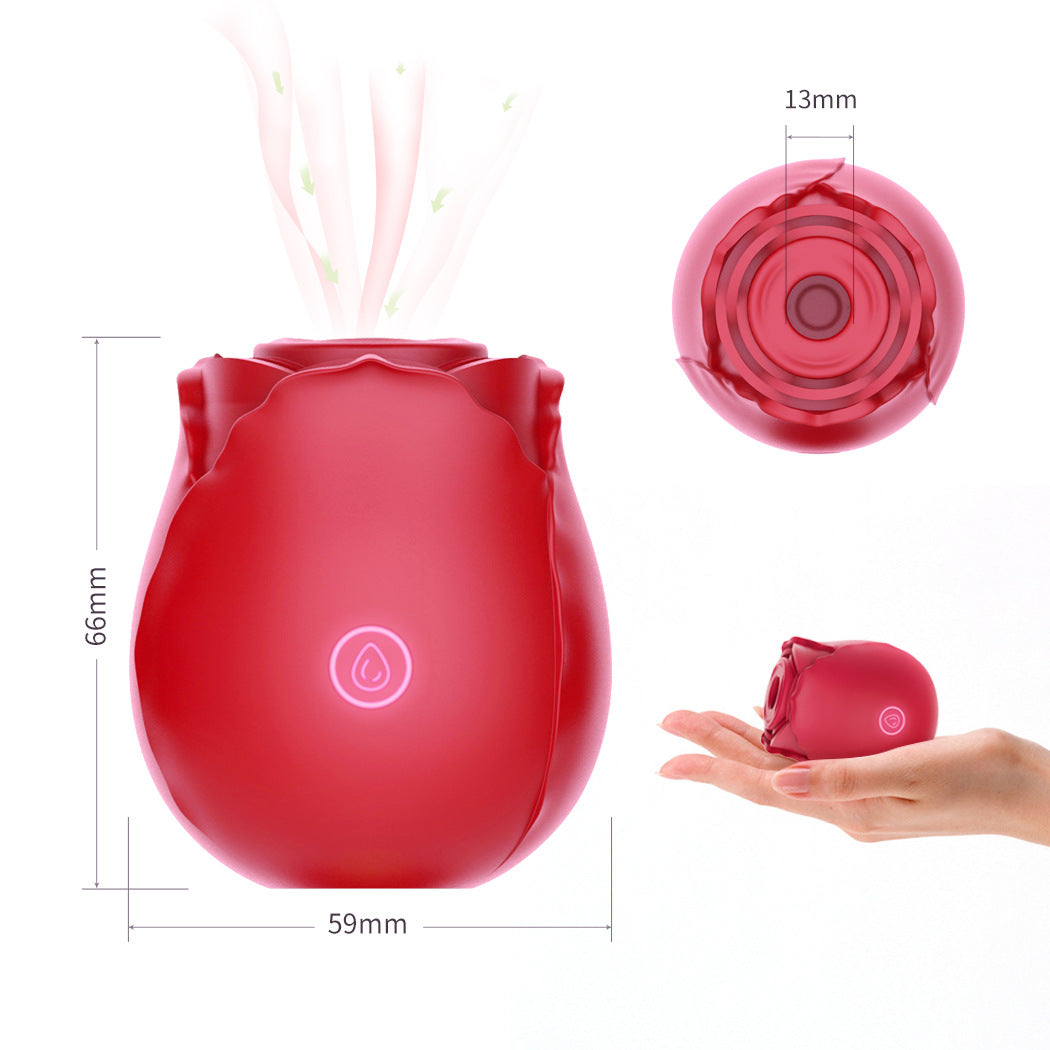 Joy At Meeting Rose Silicone Suction Vibrator, Whisper Quiet Waterproof Rechargeable Pleasure Stimulator for Women