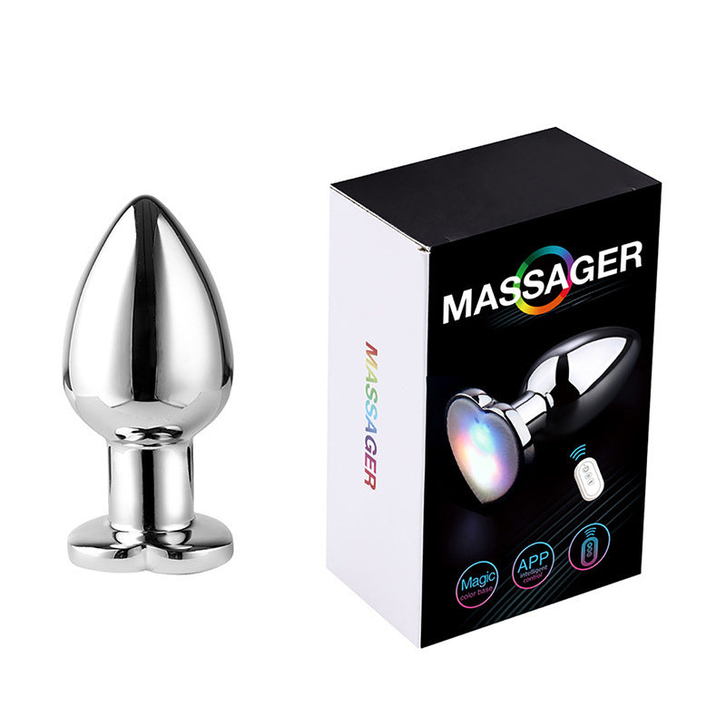 Remote control stainless steel LED anal plug