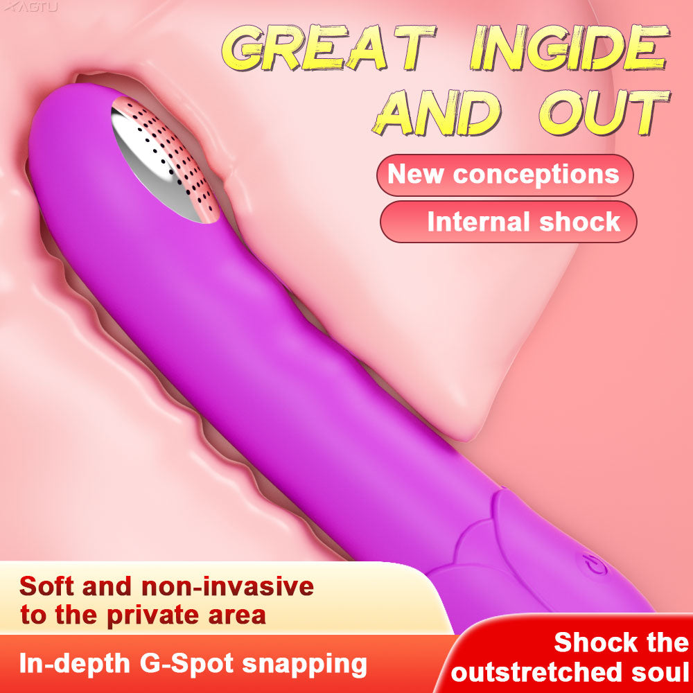 Showerhead Silicone Vibrator, Multi Vibration Modes G-spot & Anal Stimulator Waterproof Rechargeable Pleasure Massage Toy for Women
