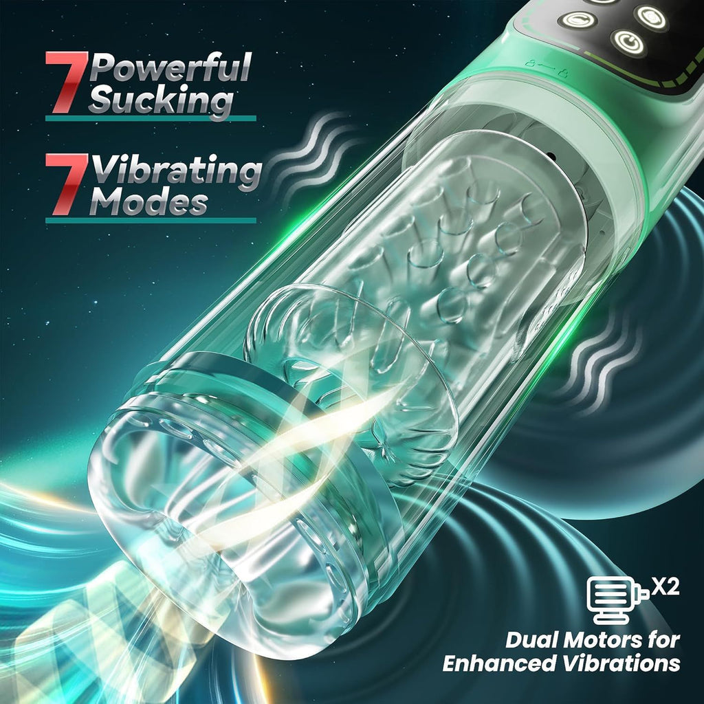 Honeycomb II Vibrating Rotating Suction Masturbator
