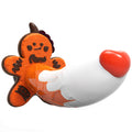 Gingerbread Man Shaped Silicone Toy with Strong Suction Cup Base, Handheld Use for Adults