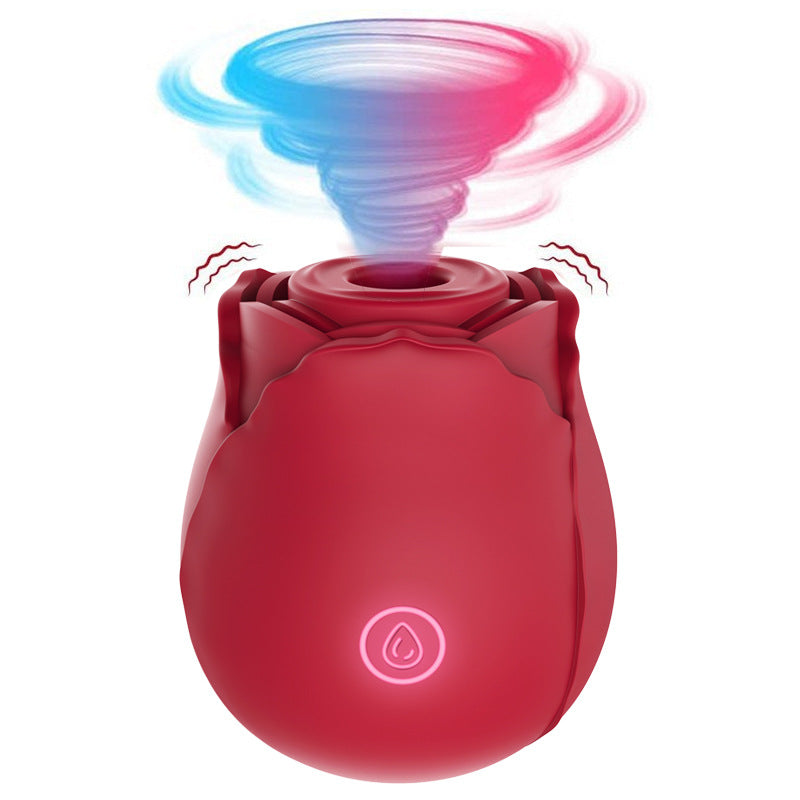 Joy At Meeting Rose Silicone Suction Vibrator, Whisper Quiet Waterproof Rechargeable Pleasure Stimulator for Women