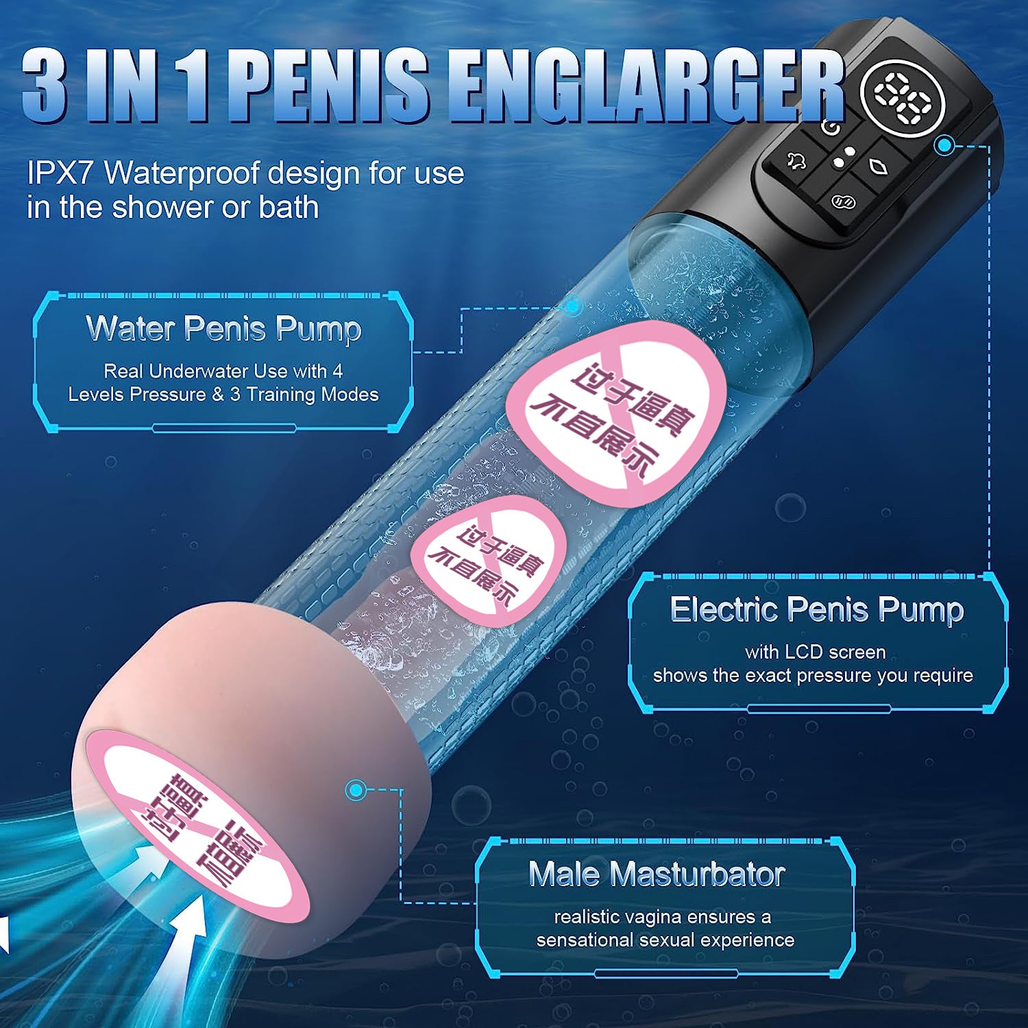 Male Masturbator Water Bath Vacuum Pump