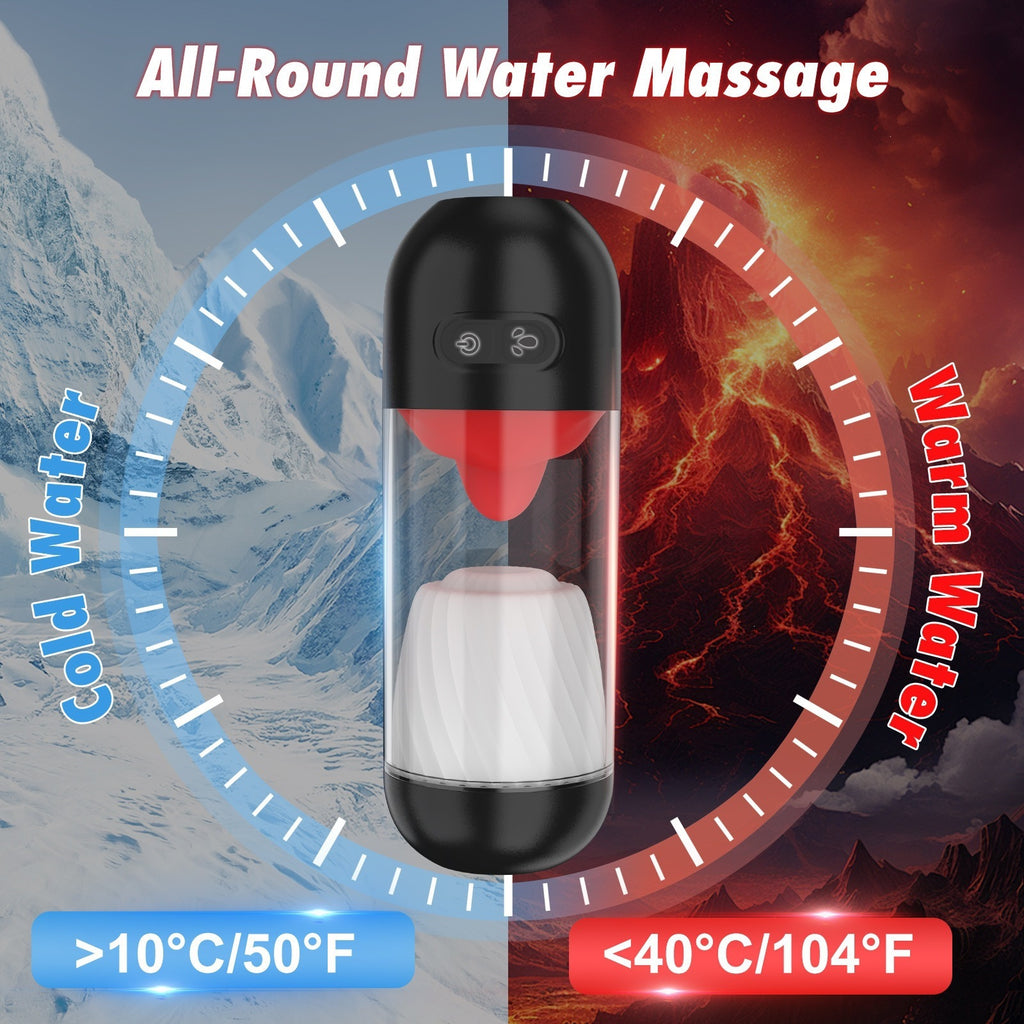 Visual Electric Male Stroker, Multi Frequency Tongue Licking Rotating Vibrating Rechargeable Pleasure Toy for Men
