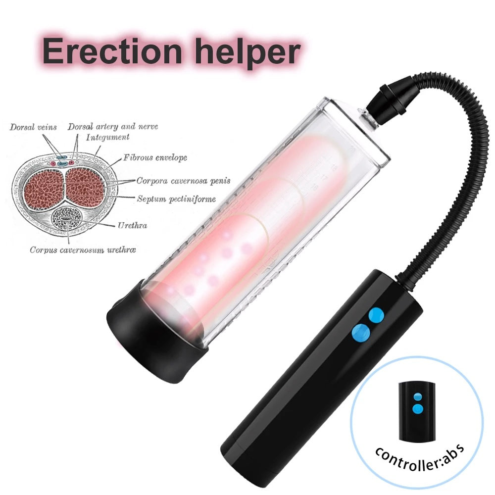 Electric Vacuum Suction Pump for Men, USB Rechargeable Male Trainer Set, Adjustable High Suction Adult Pleasure Device