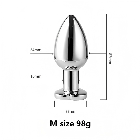 Remote control stainless steel LED anal plug