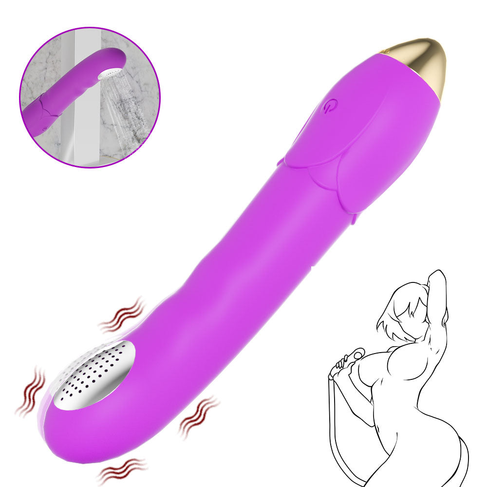 Showerhead Silicone Vibrator, Multi Vibration Modes G-spot & Anal Stimulator Waterproof Rechargeable Pleasure Massage Toy for Women